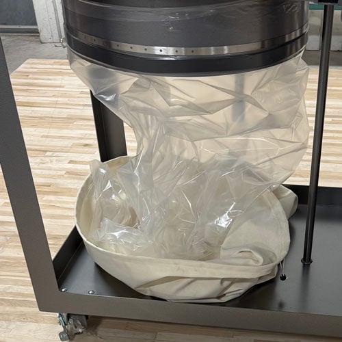 Dust bag attached